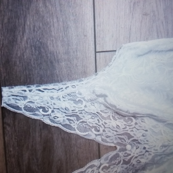 SEXY LACE LARGE VINTAGE Y2K VAL MODE WHITE FLORAL SATINY CHEMISE BABYDOLL NWOT - Picture 3 of 14